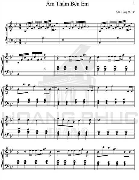 Sheet Nhạc piano Âm Thầm Bên Em Sơn Tùng MTP
