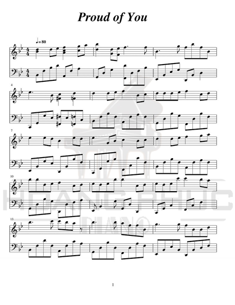 SHEET PIANO PROUD OF YOU